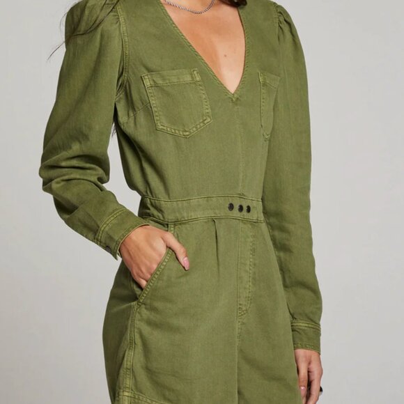Sami Sphagnum Romper, Olive Green - Picture 2 of 4
